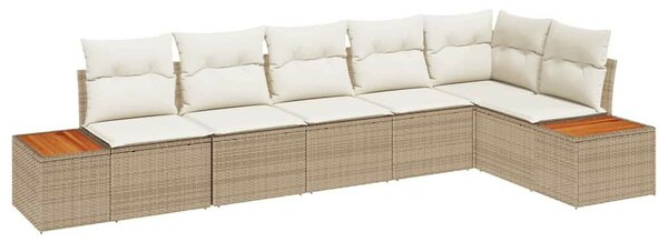 Kerti Kanapé Szett 6 pcs bézs és krémszínű 319 x 154 x 85 cm