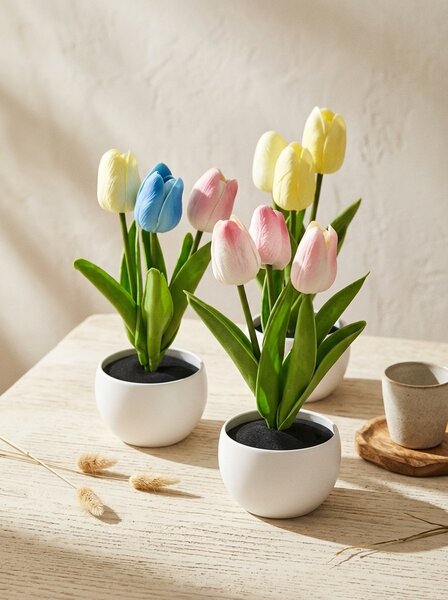 Sinsay - Dekoratív tulipánok cserépben - rózsaszín
