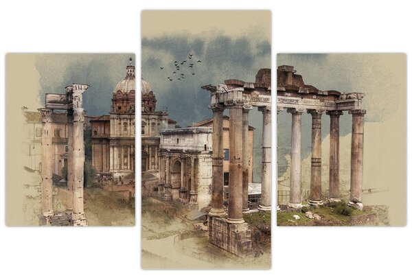 Kép - Forum Romanum, Róma, Olaszország (90x60 cm)