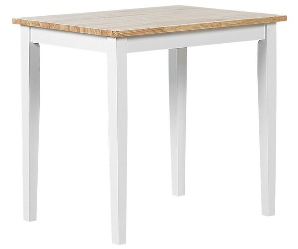 Fehér És Világos Fa Étkezőasztal 80 x 60 cm BATTERSBY