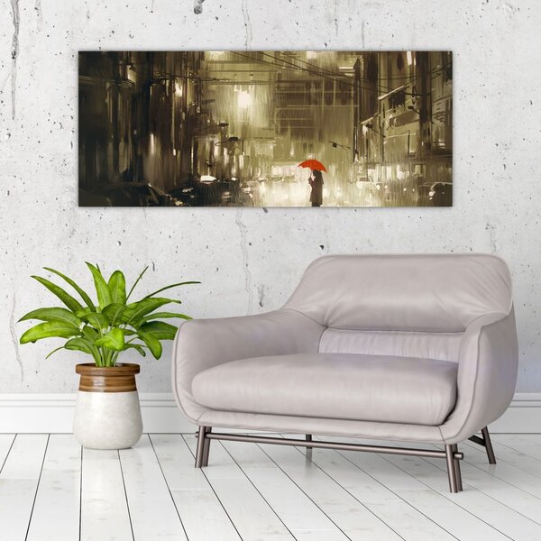 Kép - Nő egy esős éjszakán (120x50 cm)