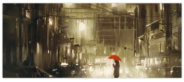 Kép - Nő egy esős éjszakán (120x50 cm)