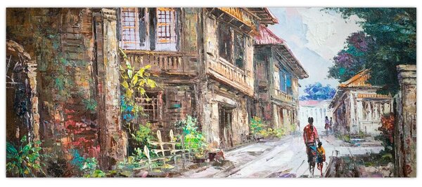Fülöp-szigeteki falu képe, Ázsia (120x50 cm)