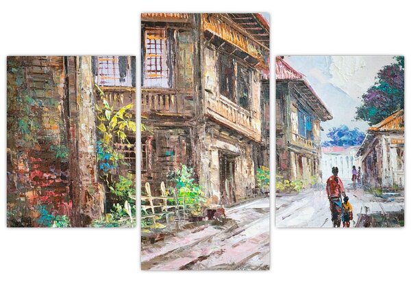 Fülöp-szigeteki falu képe, Ázsia (90x60 cm)