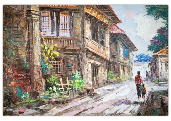 Fülöp-szigeteki falu képe, Ázsia (90x60 cm)