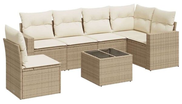 VidaXL Polyrattan Kerti Ülőgarnitúra - 7 részes - Bézs