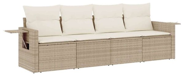 Polyrattan Kerti Ülőgarnitúra - 4 részes - Bézs