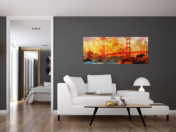 Kép - Golden Gate, San Francisco, Kalifornia (120x50 cm)