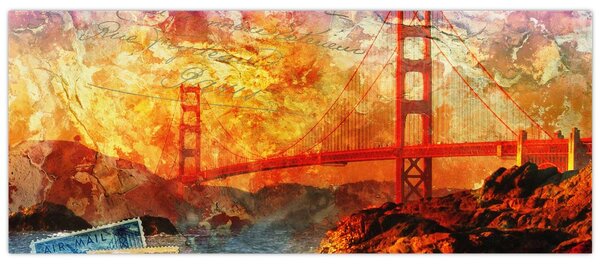 Kép - Golden Gate, San Francisco, Kalifornia (120x50 cm)