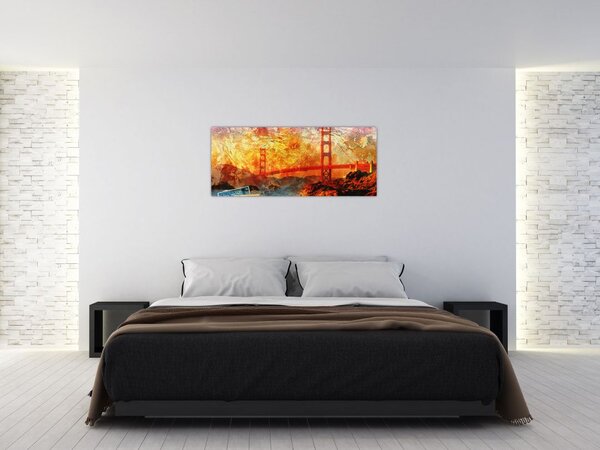 Kép - Golden Gate, San Francisco, Kalifornia (120x50 cm)