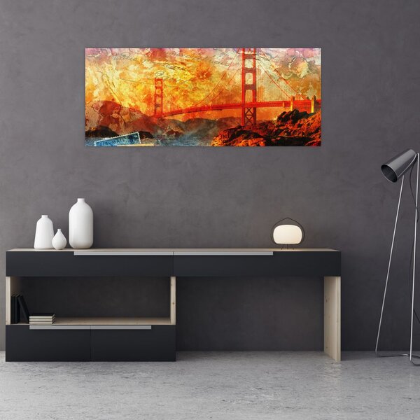 Kép - Golden Gate, San Francisco, Kalifornia (120x50 cm)