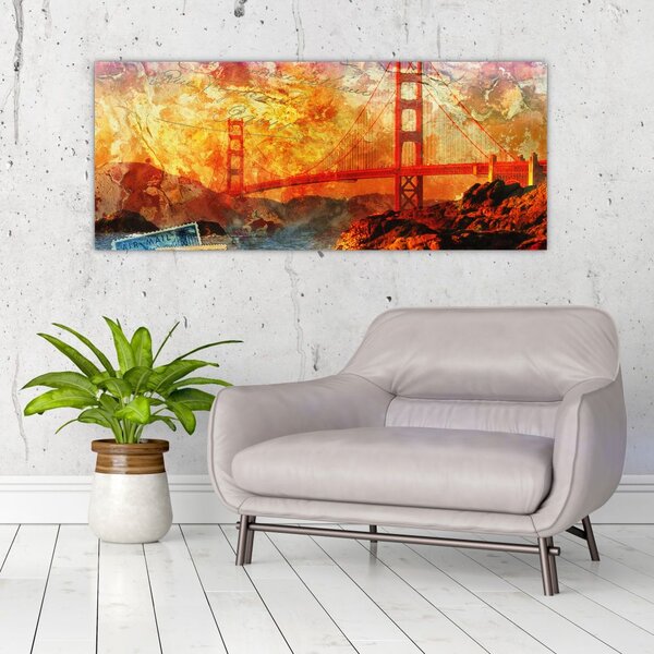 Kép - Golden Gate, San Francisco, Kalifornia (120x50 cm)