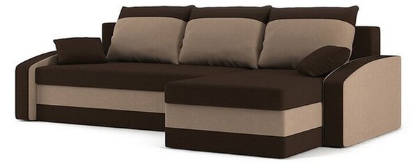 HEWLET modell 2 kinyitható sarokkanapé Barna/Cappuccino Jobb