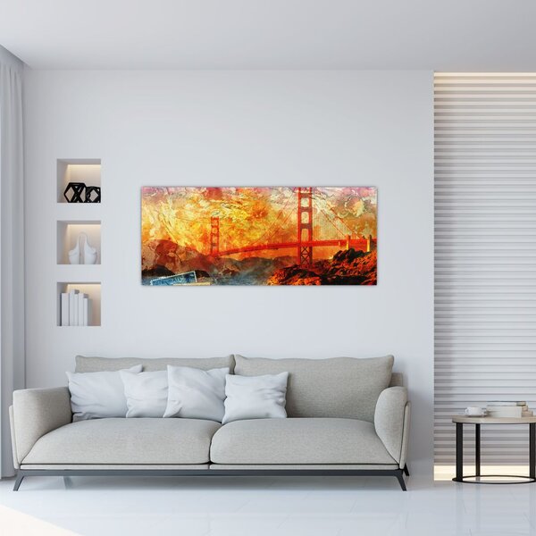 Kép - Golden Gate, San Francisco, Kalifornia (120x50 cm)