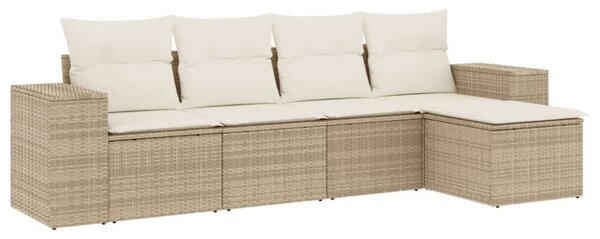 VidaXL Polyrattan Kerti Ülőgarnitúra - 5 részes - Bézs