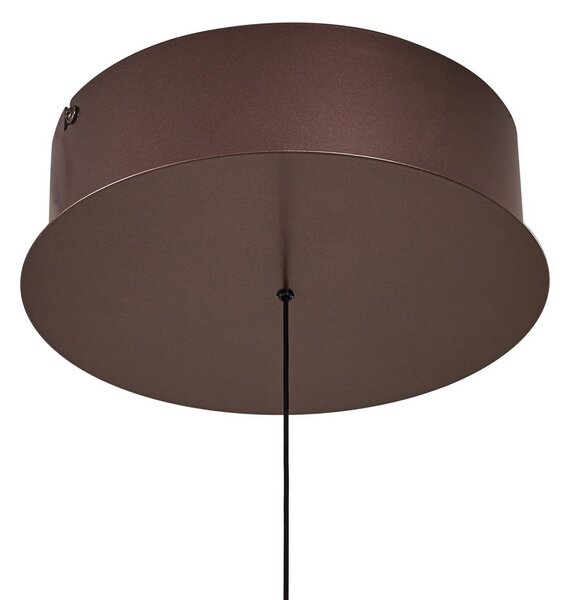 Lucande LED lógó világítás Eldra, kávébarna, Ø 55 cm, CCT, dimmelhető, Barna / rozsda, Nappali / Étkező, fém, Modern