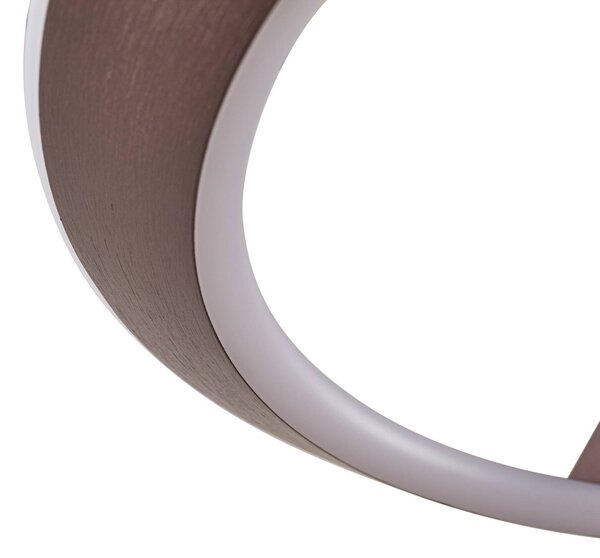 Lucande LED lógó világítás Eldra, kávébarna, Ø 55 cm, CCT, dimmelhető, Barna / rozsda, Nappali / Étkező, fém, Modern
