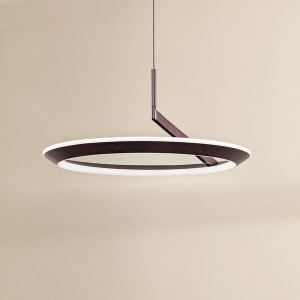 Lucande LED lógó világítás Eldra, kávébarna, Ø 55 cm, CCT, dimmelhető, Barna / rozsda, Nappali / Étkező, fém, Modern