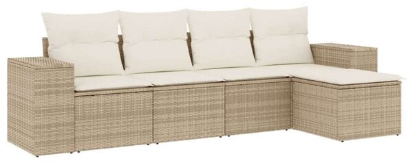 VidaXL Polyrattan Kerti Ülőgarnitúra - 5 részes - Bézs