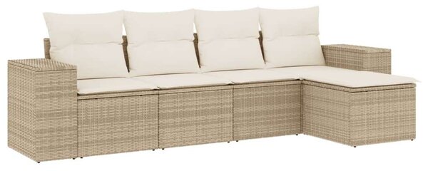 VidaXL Polyrattan Kerti Ülőgarnitúra - 5 részes - Bézs