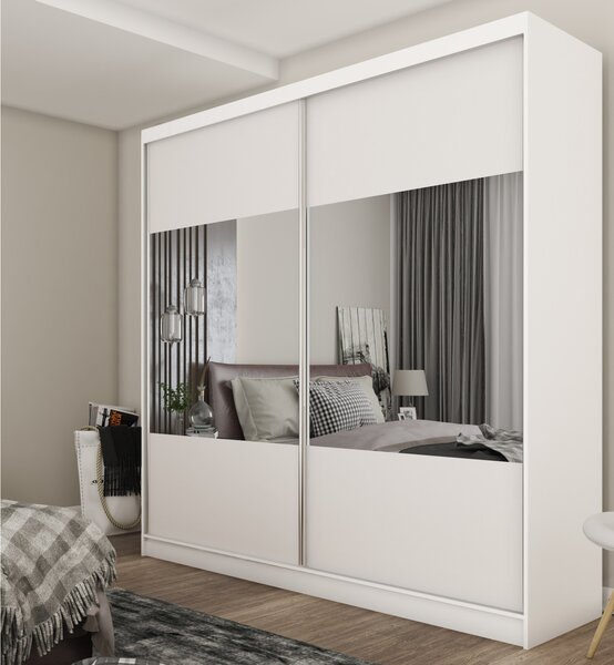 Minőségi CELESTE gardróbszekrény – 200 cm Fehér