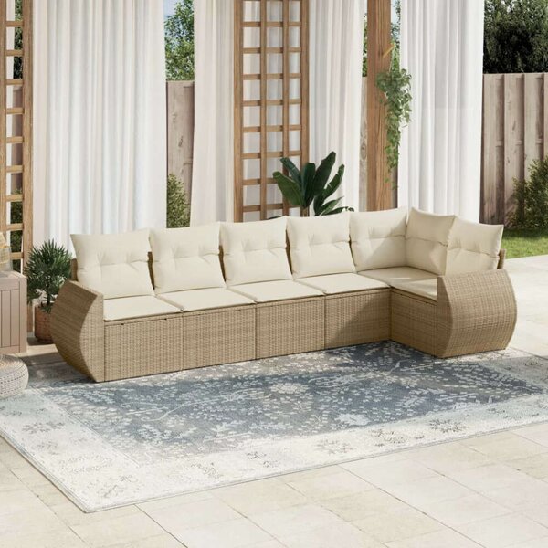 VidaXL Polyrattan Kerti Ülőgarnitúra - 6 részes - Bézs