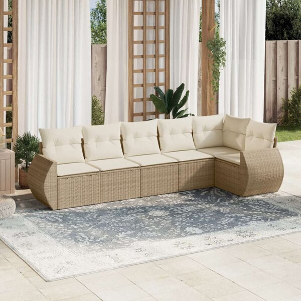 VidaXL Polyrattan Kerti Ülőgarnitúra - 6 részes - Bézs