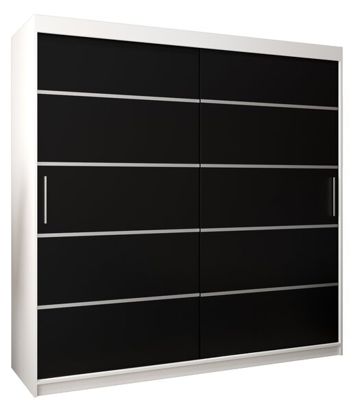 Ruhásszekrény 200 cm Verika 1 200 (fehér + fekete)