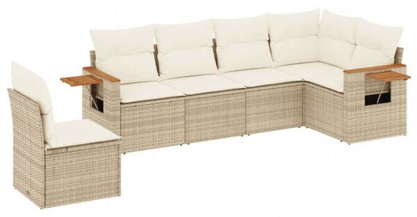 VidaXL Polyrattan Kerti Ülőgarnitúra - 6 részes - Bézs