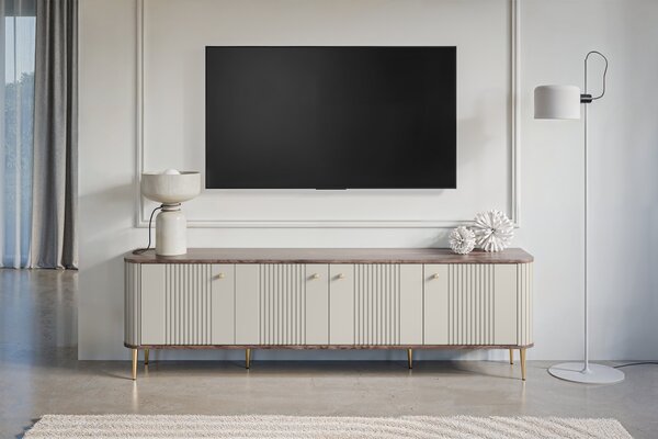 Vesper 4D TV-szekrény 187 cm - kasmír / diófa / arany lábak