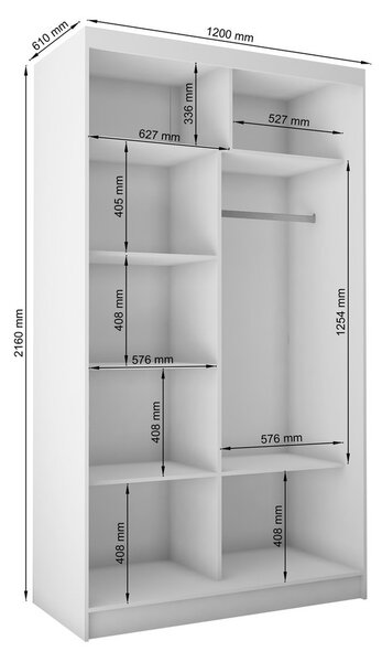 Kvalitní Šatní Skříň Finezja 120 cm Černá