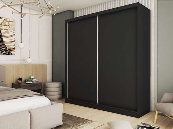 Kvalitní Šatní Skříň bez zrcadla 200 cm Šedá