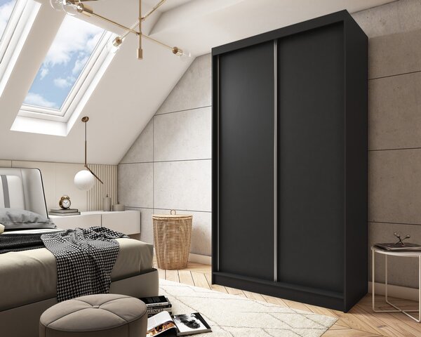 Kvalitní Šatní Skříň bez zrcadla 120 cm Šedá