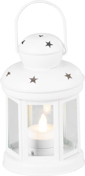 Lámpás MagicHome Vianoce, fehér, meleg fehér LED gyertyával, 10x15/20 cm, mozgó láng