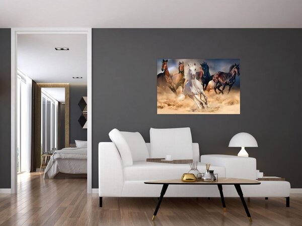 Kép - lovak a sivatagban (90x60 cm)