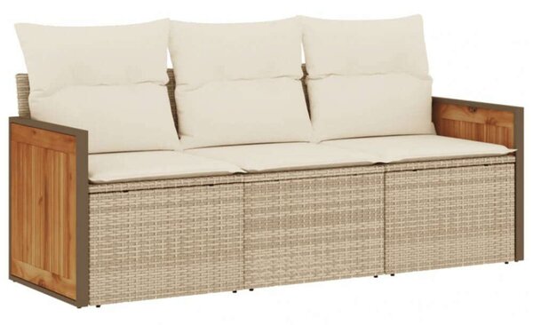 3 részes Polyrattan Kerti Ülőgarnitúra - Bézs