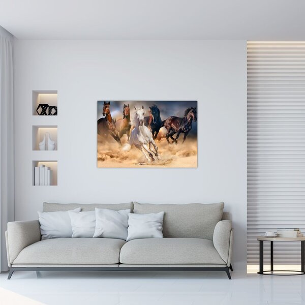 Kép - lovak a sivatagban (90x60 cm)