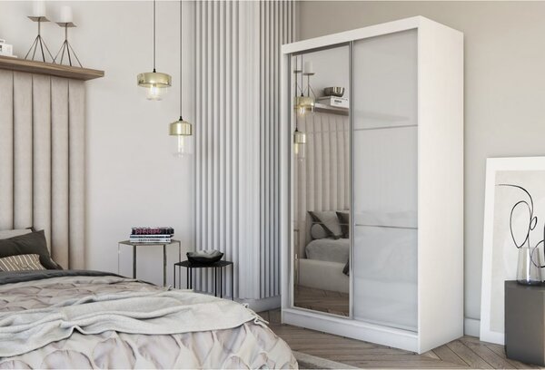 Kvalitní Šatní Skříň Viviana 120 cm Dub sonoma/bílá