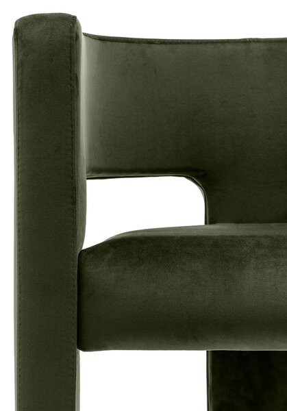 Sötétzöld design fotel ALPAH B VELVET Magic Velvet 2229