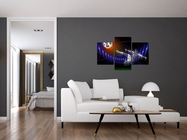 A kép egy futballista egy ugrás (90x60 cm)