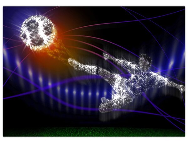 A kép egy futballista egy ugrás (70x50 cm)