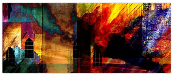 Kép - A város színes absztrakciója (120x50 cm)