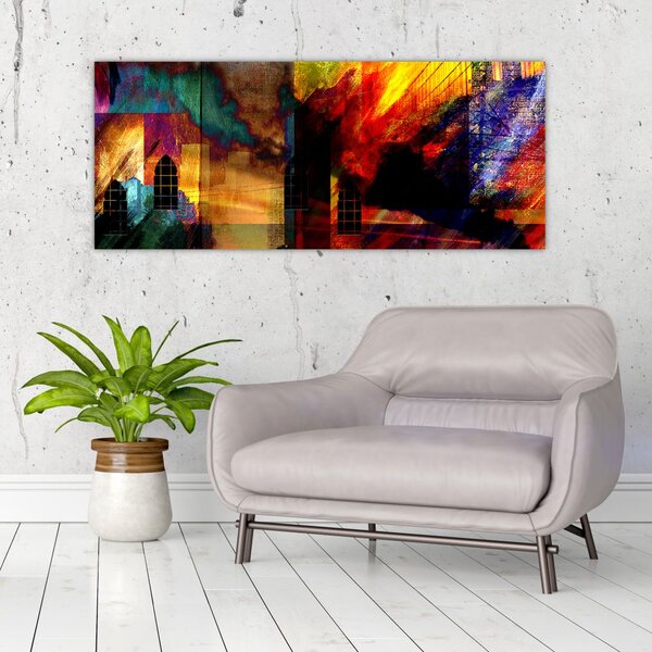 Kép - A város színes absztrakciója (120x50 cm)
