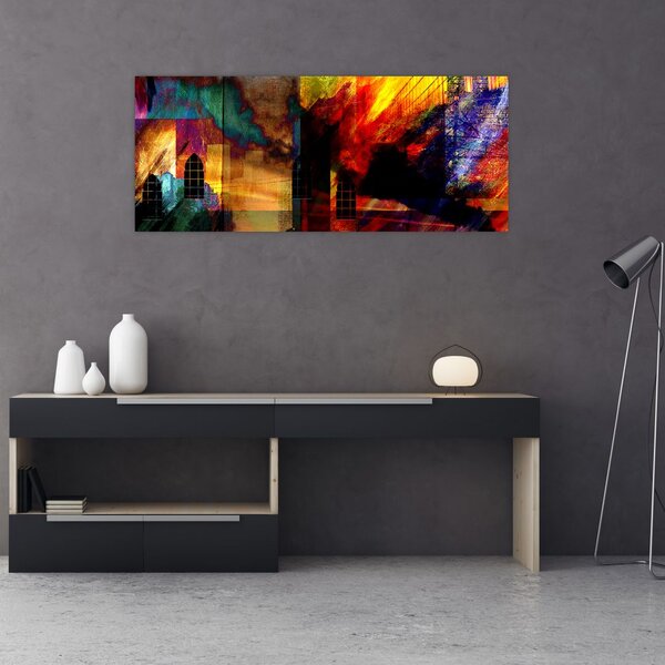 Kép - A város színes absztrakciója (120x50 cm)