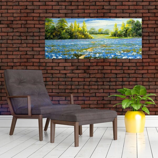 Kép - ösvény a mezőn, olajfestmény (120x50 cm)