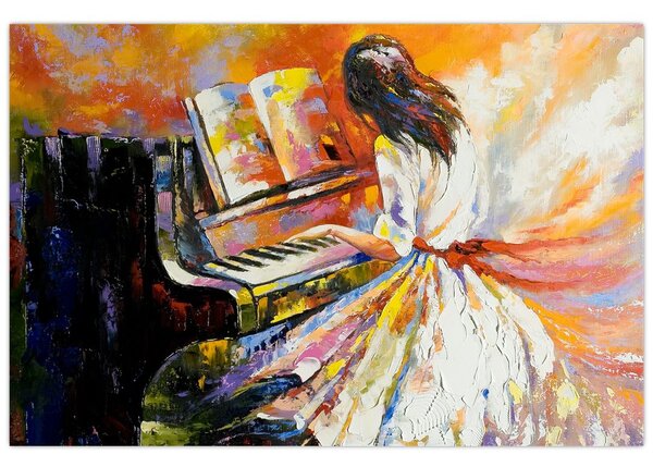 Kép - Egy nő zongorázása (90x60 cm)