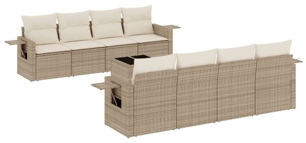 VidaXL Polyrattan Kerti Ülőgarnitúra - 9 részes - Bézs