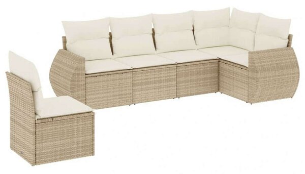 VidaXL Polyrattan Kerti Ülőgarnitúra - 6 részes - Bézs