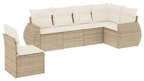 VidaXL Polyrattan Kerti Ülőgarnitúra - 6 részes - Bézs