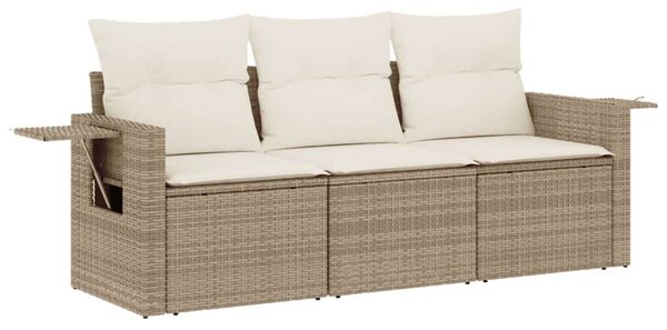 VidaXL 3 részes Polyrattan Kerti Ülőgarnitúra - Bézs